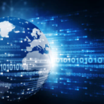 “An illustration showing advanced future technology with AI, smart cities, and digital connectivity.”