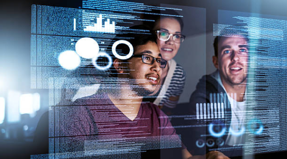 “An image showing diverse professionals working together in a modern technology environment.”