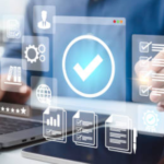 Conceptual image showing technology and media literacy combating misinformation in online media