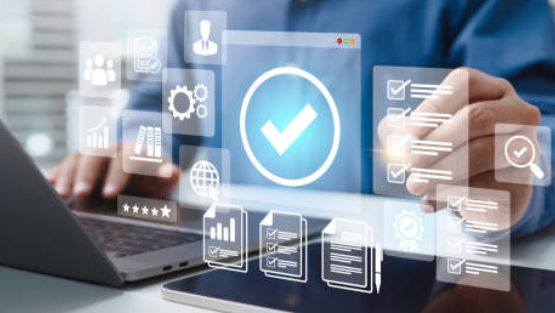 Conceptual image showing technology and media literacy combating misinformation in online media