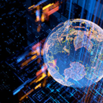 Conceptual image showing the future of digital journalism with technology, data, and ethical reporting