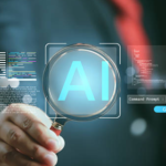 Conceptual image showing journalists using technology and critical thinking to verify digital news