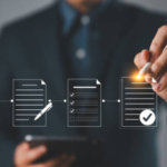 Illustration showing journalists verifying facts before publishing viral news online