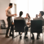 Young professional presenting future ready skills strategy in a modern digital workplace