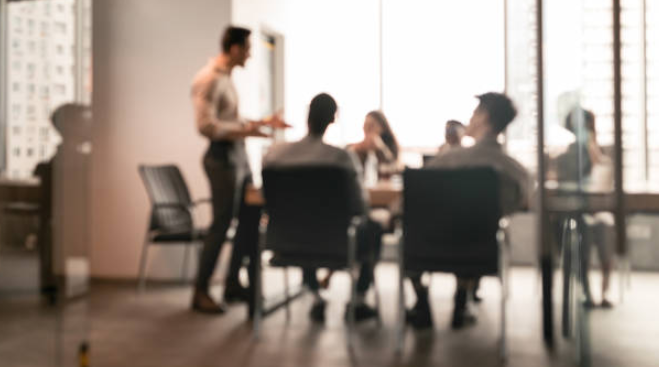 Young professional presenting future ready skills strategy in a modern digital workplace